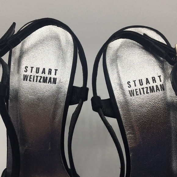 Stuart Weitzman black heels with crystal buckle size 6 medium - Picture 5 of 12